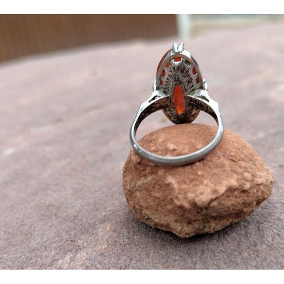 Antique Silver CARNELIAN Ring SZ 5.5 Beautiful Ring Lovely Setting - Picture 4 of 6